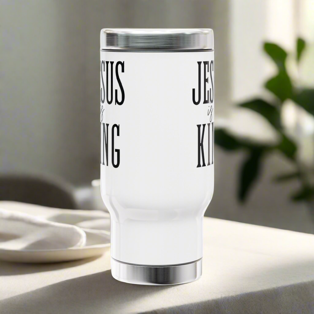 Travel Mug - Jesus is King 14oz Tumbler with Handle