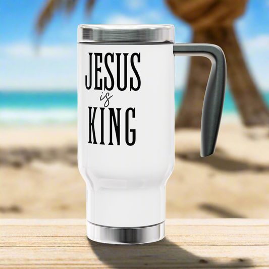 Travel Mug - Jesus is King 14oz Tumbler with Handle